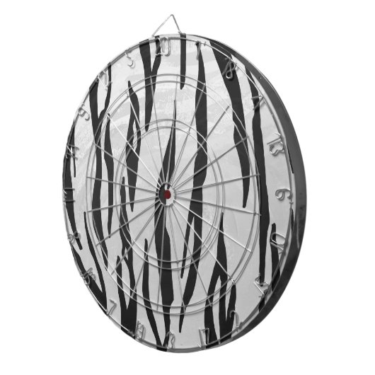 Tiger Black and White Print Dartscheibe (Vorderseite rechts)