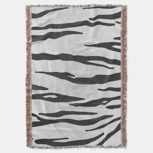 Tiger Black and White Print Decke (Vorderseite Vertikal)