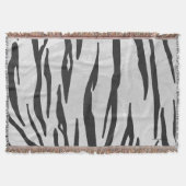 Tiger Black and White Print Decke (Vorderseite)