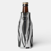 Tiger Black and White Print Flaschenkühler (Flasche Rückseite)
