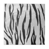 Tiger Black and White Print Fliese (Vorderseite)