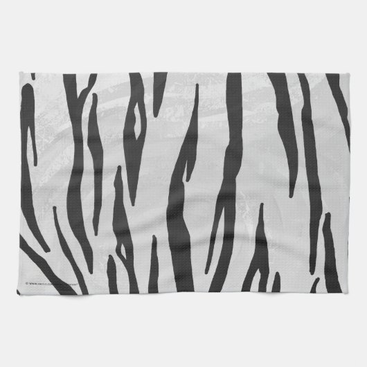 Tiger Black and White Print Geschirrtuch (Horizontal)