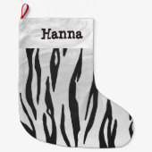 Tiger Black and White Print Großer Weihnachtsstrumpf