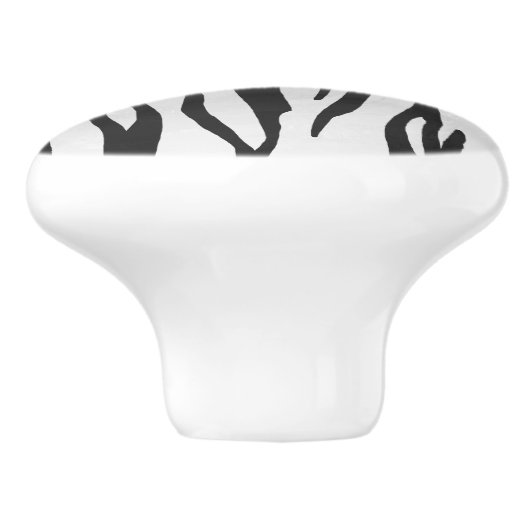 Tiger Black and White Print Keramikknauf (Seitenansicht)