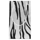 Tiger Black and White Print Kleine Geschenktüte (Vorderseite)