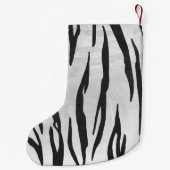 Tiger Black and White Print Kleiner Weihnachtsstrumpf (Rückseite)
