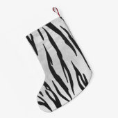 Tiger Black and White Print Kleiner Weihnachtsstrumpf (Rückseite (Hängend))