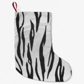 Tiger Black and White Print Kleiner Weihnachtsstrumpf (Vorderseite)