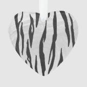 Tiger Black and White Print Ornament (Vorderseite)