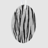 Tiger Black and White Print Ornament (Vorderseite)