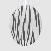 Tiger Black and White Print Ornament (Vorderseite)