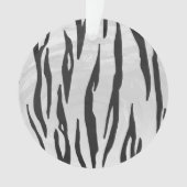 Tiger Black and White Print Ornament (Vorderseite)