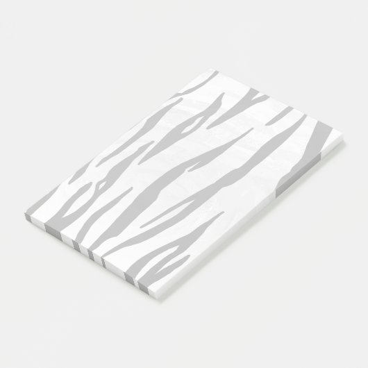 Tiger Black and White Print Post-it Klebezettel (angewinkelt)