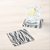 Tiger Black and White Print Rechteckiger Pappuntersetzer (Vor Ort)