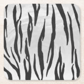 Tiger Black and White Print Rechteckiger Pappuntersetzer (Vorderseite)