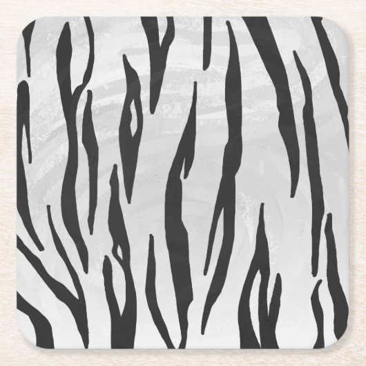 Tiger Black and White Print Rechteckiger Pappuntersetzer (Vorderseite)