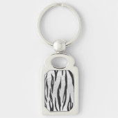 Tiger Black and White Print Schlüsselanhänger (Vorderseite)