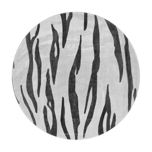 Tiger Black and White Print Schneidebrett (Vorderseite)