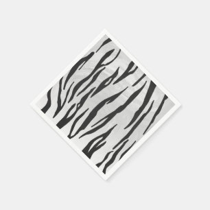 Tiger Black and White Print Serviette