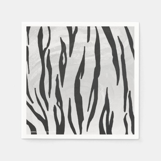 Tiger Black and White Print Serviette (Vorderseite)