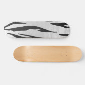 Tiger Black and White Print Skateboard (Horizontal)