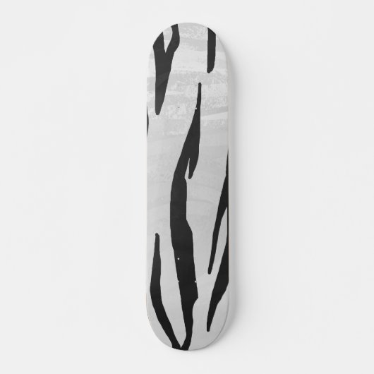 Tiger Black and White Print Skateboard (Vorne)