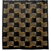 Tiger Black Duschvorhang (Vorderseite)