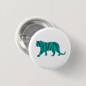 Tiger Black und Aquamarin Print Button (Vorne & Hinten)