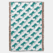 Tiger Black und Aquamarin Print Decke (Vorderseite Vertikal)