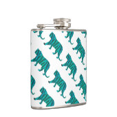 Tiger Black und Aquamarin Print Flachmann (Rechts)