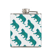 Tiger Black und Aquamarin Print Flachmann (Rückseite)