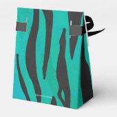 Tiger Black und Aquamarin Print Geschenkschachtel (Rückseite)
