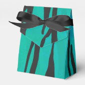 Tiger Black und Aquamarin Print Geschenkschachtel (Vorderseite)