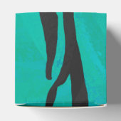 Tiger Black und Aquamarin Print Geschenkschachtel (Oben)