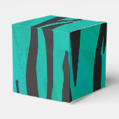 Tiger Black und Aquamarin Print Geschenkschachtel (Rückseite)