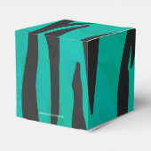 Tiger Black und Aquamarin Print Geschenkschachtel (Rückseite)
