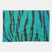 Tiger Black und Aquamarin Print Geschirrtuch (Horizontal)