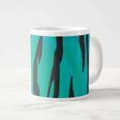 Tiger Black und Aquamarin Print Jumbo-Tasse (Vorderseite Rechts)