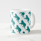 Tiger Black und Aquamarin Print Jumbo-Tasse (Vorderseite Rechts)