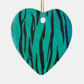 Tiger Black und Aquamarin Print Keramikornament (Rechts)