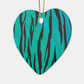 Tiger Black und Aquamarin Print Keramikornament (Links)