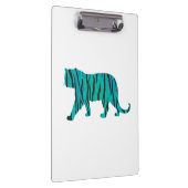 Tiger Black und Aquamarin Print Klemmbrett (Rechts)