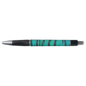 Tiger Black und Aquamarin Print Kugelschreiber (Vorderseite)