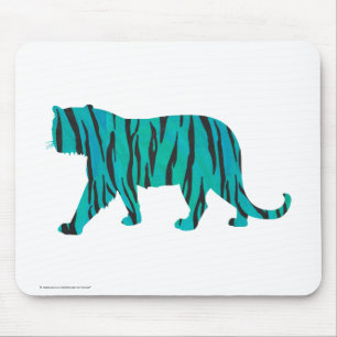 Tiger Black und Aquamarin Print Mousepad