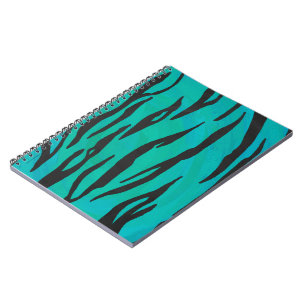 Tiger Black und Aquamarin Print Notizblock