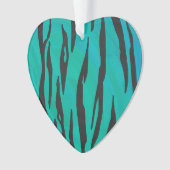 Tiger Black und Aquamarin Print Ornament (Vorderseite)