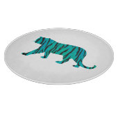 Tiger Black und Aquamarin Print Schneidebrett (Ecke)