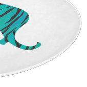 Tiger Black und Aquamarin Print Schneidebrett (Ecke)