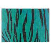 Tiger Black und Aquamarin Print Schneidebrett (Vorderseite)
