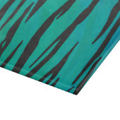 Tiger Black und Aquamarin Print Schneidebrett (Ecke)